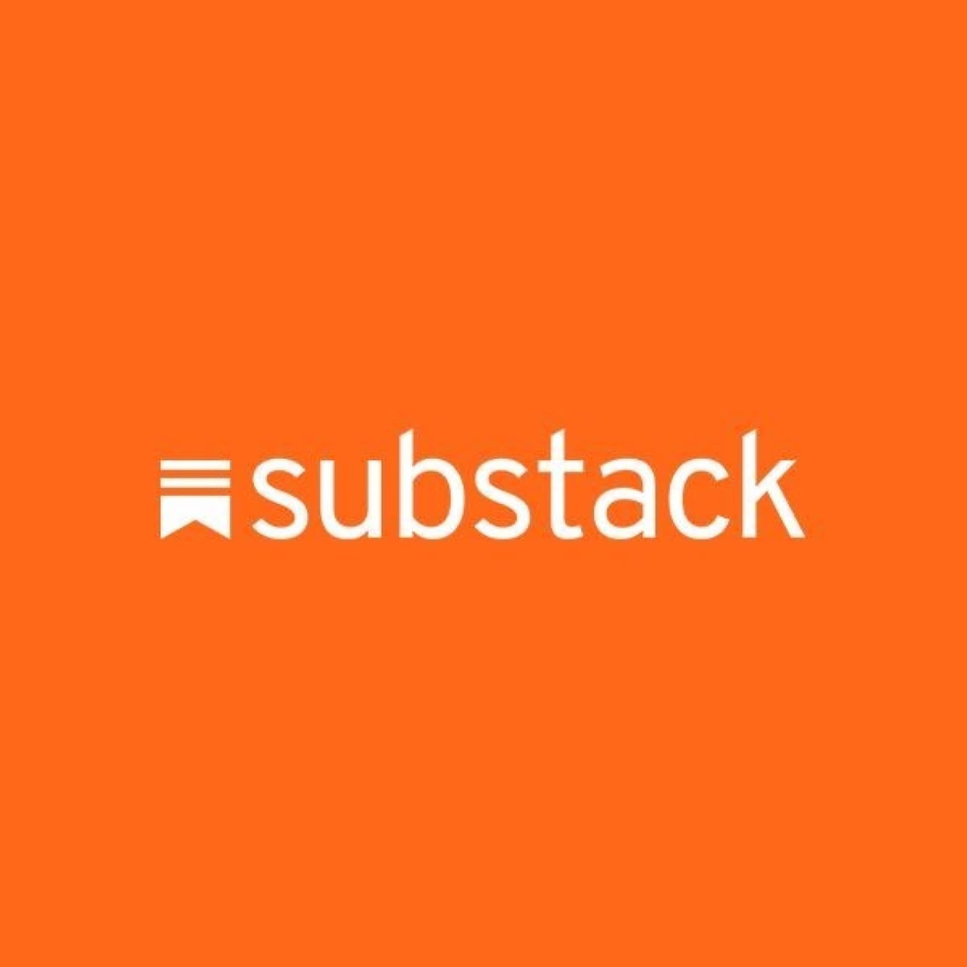 Orange square with the word Substack in the middle